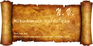 Nikodemusz Valéria névjegykártya